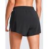 imageCRZ YOGA Running Shorts for Women High Waisted V Split for Gym Workout Athletic Track with Liner Breathable Quick DryBlack