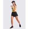 imageCRZ YOGA Running Shorts for Women High Waisted V Split for Gym Workout Athletic Track with Liner Breathable Quick DryBlack