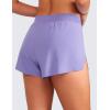 imageCRZ YOGA Running Shorts for Women High Waisted V Split for Gym Workout Athletic Track with Liner Breathable Quick DryDark Lavender Purple