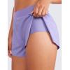 imageCRZ YOGA Running Shorts for Women High Waisted V Split for Gym Workout Athletic Track with Liner Breathable Quick DryDark Lavender Purple