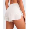 imageCRZ YOGA Running Shorts for Women High Waisted V Split for Gym Workout Athletic Track with Liner Breathable Quick DryMilky White Bone