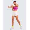 imageCRZ YOGA Running Shorts for Women High Waisted V Split for Gym Workout Athletic Track with Liner Breathable Quick DryMilky White Bone