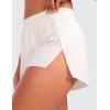 imageCRZ YOGA Running Shorts for Women High Waisted V Split for Gym Workout Athletic Track with Liner Breathable Quick DryMilky White Bone