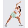 imageCRZ YOGA Running Shorts for Women High Waisted V Split for Gym Workout Athletic Track with Liner Breathable Quick DryMint Moment