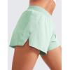imageCRZ YOGA Running Shorts for Women High Waisted V Split for Gym Workout Athletic Track with Liner Breathable Quick DryMint Moment