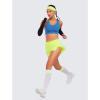 imageCRZ YOGA Running Shorts for Women High Waisted V Split for Gym Workout Athletic Track with Liner Breathable Quick DryNeon Yellow