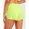 imageCRZ YOGA Running Shorts for Women High Waisted V Split for Gym Workout Athletic Track with Liner Breathable Quick DryNeon Yellow
