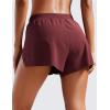 imageCRZ YOGA Running Shorts for Women High Waisted V Split for Gym Workout Athletic Track with Liner Breathable Quick DryRed Merlot