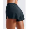imageCRZ YOGA Running Shorts for Women High Waisted V Split for Gym Workout Athletic Track with Liner Breathable Quick DryTrue Navy