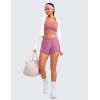 imageCRZ YOGA Running Shorts for Women High Waisted V Split for Gym Workout Athletic Track with Liner Breathable Quick DryVelvet Dust