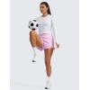 imageCRZ YOGA Running Shorts for Women High Waisted V Split for Gym Workout Athletic Track with Liner Breathable Quick DryVita Pink