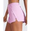 imageCRZ YOGA Running Shorts for Women High Waisted V Split for Gym Workout Athletic Track with Liner Breathable Quick DryVita Pink