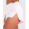 imageCRZ YOGA Running Shorts for Women High Waisted V Split for Gym Workout Athletic Track with Liner Breathable Quick DryWhite