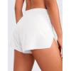 imageCRZ YOGA Running Shorts for Women High Waisted V Split for Gym Workout Athletic Track with Liner Breathable Quick DryWhite