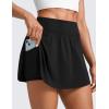 imageCRZ YOGA Tennis Skirts for Women High Waisted Side Slit Running Workout Athletic Mini A Line Skort with PocketsBlack