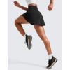 imageCRZ YOGA Tennis Skirts for Women High Waisted Side Slit Running Workout Athletic Mini A Line Skort with PocketsBlack