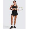 imageCRZ YOGA Tennis Skirts for Women High Waisted Side Slit Running Workout Athletic Mini A Line Skort with PocketsBlack