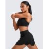 imageCRZ YOGA Tennis Skirts for Women High Waisted Side Slit Running Workout Athletic Mini A Line Skort with PocketsBlack