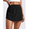 imageCRZ YOGA Tennis Skirts for Women High Waisted Side Slit Running Workout Athletic Mini A Line Skort with PocketsBlack