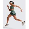 imageCRZ YOGA Tennis Skirts for Women High Waisted Side Slit Running Workout Athletic Mini A Line Skort with PocketsDark Forest Green