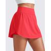 imageCRZ YOGA Tennis Skirts for Women High Waisted Side Slit Running Workout Athletic Mini A Line Skort with PocketsDeep Red