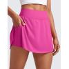 imageCRZ YOGA Tennis Skirts for Women High Waisted Side Slit Running Workout Athletic Mini A Line Skort with PocketsHibiscus Purple