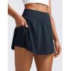imageCRZ YOGA Tennis Skirts for Women High Waisted Side Slit Running Workout Athletic Mini A Line Skort with PocketsTrue Navy