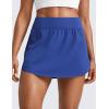imageCRZ YOGA Tennis Skirts for Women High Waisted Side Slit Running Workout Athletic Mini A Line Skort with PocketsWaves Blue