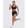imageCRZ YOGA High Waisted Dolphin Shorts for Women 3 for Running Athletic Workout Gym with Zipper Pockets LinerBlack