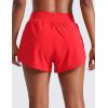imageCRZ YOGA High Waisted Dolphin Shorts for Women 3 for Running Athletic Workout Gym with Zipper Pockets LinerDeep Red