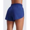 imageCRZ YOGA High Waisted Dolphin Shorts for Women 3 for Running Athletic Workout Gym with Zipper Pockets LinerLarkspur Blue