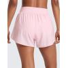 imageCRZ YOGA High Waisted Dolphin Shorts for Women 3 for Running Athletic Workout Gym with Zipper Pockets LinerStrawberry Pink