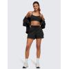 imageCRZ YOGA Lightweight Casual Shorts for Women 35quot High Waisted Linerless Athletic Running Hiking Shorts with Zip PocketsBlack