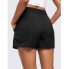 imageCRZ YOGA Lightweight Casual Shorts for Women 35quot High Waisted Linerless Athletic Running Hiking Shorts with Zip PocketsBlack