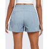 imageCRZ YOGA Lightweight Casual Shorts for Women 35quot High Waisted Linerless Athletic Running Hiking Shorts with Zip PocketsCambric Blue