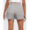 imageCRZ YOGA Lightweight Casual Shorts for Women 35quot High Waisted Linerless Athletic Running Hiking Shorts with Zip PocketsDark Chrome