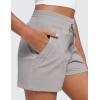 imageCRZ YOGA Lightweight Casual Shorts for Women 35quot High Waisted Linerless Athletic Running Hiking Shorts with Zip PocketsDark Chrome