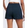 imageCRZ YOGA Lightweight Casual Shorts for Women 35quot High Waisted Linerless Athletic Running Hiking Shorts with Zip PocketsInk Blue