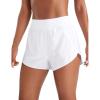 imageCRZ YOGA High Waisted Dolphin Shorts for Women 3 for Running Athletic Workout Gym with Zipper Pockets LinerWhite
