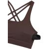 imageCRZ YOGA Butterbreeze Square Neck Sports Bras for Women  Strappy Thin Straps Wireless Workout Traning Padded Gym Cami TopHot Fudge Brown