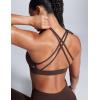 imageCRZ YOGA Butterbreeze Square Neck Sports Bras for Women  Strappy Thin Straps Wireless Workout Traning Padded Gym Cami TopHot Fudge Brown