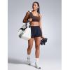 imageCRZ YOGA Butterbreeze Square Neck Sports Bras for Women  Strappy Thin Straps Wireless Workout Traning Padded Gym Cami TopHot Fudge Brown
