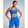 imageCRZ YOGA Butterbreeze Square Neck Sports Bras for Women  Strappy Thin Straps Wireless Workout Traning Padded Gym Cami TopSparkle Blue