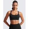 imageCRZ YOGA Butterlift Womens Racerback Padded Sports Bras  Medium Impact Scoop Neck Adjustable Straps Gym Workout TopBlack