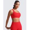 imageCRZ YOGA Butterlift Womens Racerback Padded Sports Bras  Medium Impact Scoop Neck Adjustable Straps Gym Workout TopDeep Red