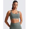 imageCRZ YOGA Butterlift Womens Racerback Padded Sports Bras  Medium Impact Scoop Neck Adjustable Straps Gym Workout TopGrey Sage