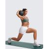 imageCRZ YOGA Butterlift Womens Racerback Padded Sports Bras  Medium Impact Scoop Neck Adjustable Straps Gym Workout TopGrey Sage