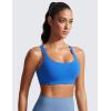 imageCRZ YOGA Butterlift Womens Racerback Padded Sports Bras  Medium Impact Scoop Neck Adjustable Straps Gym Workout TopSparkle Blue