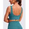 imageCRZ YOGA Butterluxe Womens VNeck Longline Sports Bra  Wireless UShaped Open Back Yoga Low Impact Padded Crop TopGreen Jade