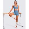 imageCRZ YOGA Butterluxe Womens VNeck Longline Sports Bra  Wireless UShaped Open Back Yoga Low Impact Padded Crop TopUniverse Blue